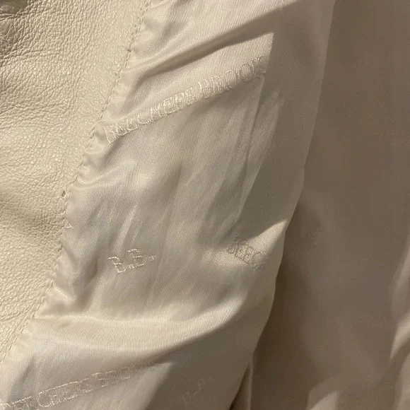 Cream Leather Jacket - Picture 9 of 12